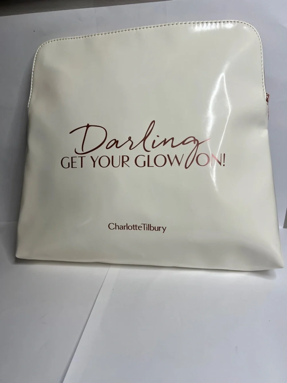 Charlotte Tilbury XL Cosmetic Zip Makeup Pouch Bag Darling, Get Your Glow On!